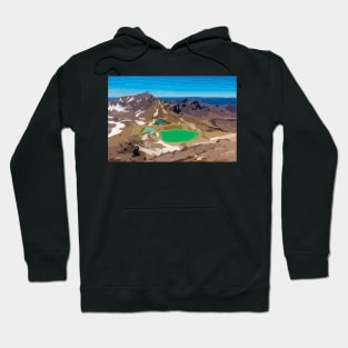 Tongariro Alpine Crossing Digital Painting Hoodie